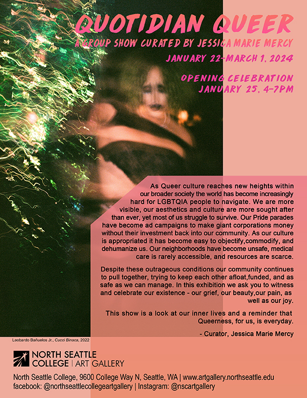 Quotidian Queer, curated by Jessica Marie Mercy flyer
